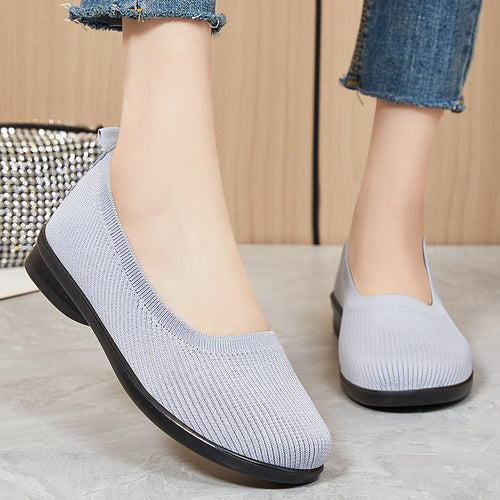 Dame Slip-On Strik Ballet Flats med ergonomisk fodseng Stilla