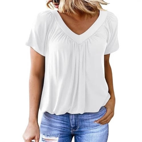 Dame Relaxed Fit V-Hals Bluse Stilla