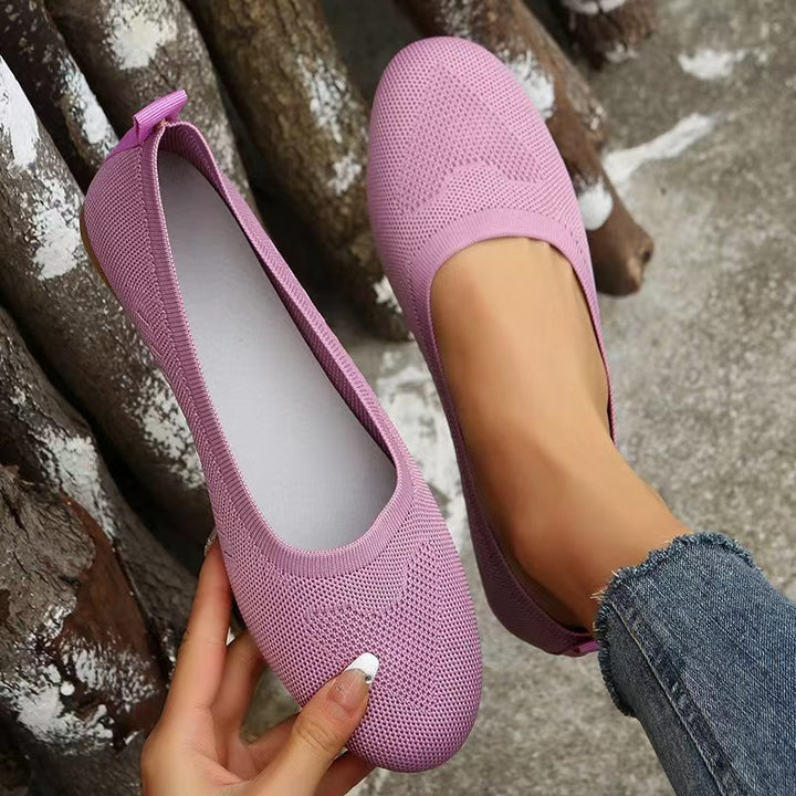 Dame Ballerinas lavet af åndbart strikmateriale Stilla