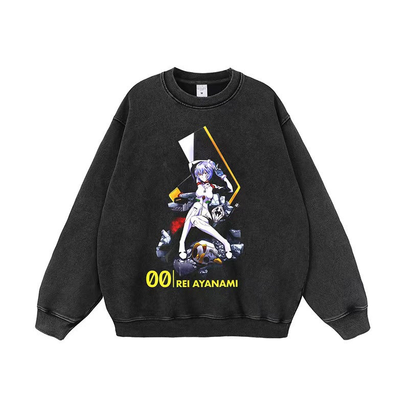 Kvinders sweatshirt med unikt anime-design og afslappet pasform Skovae