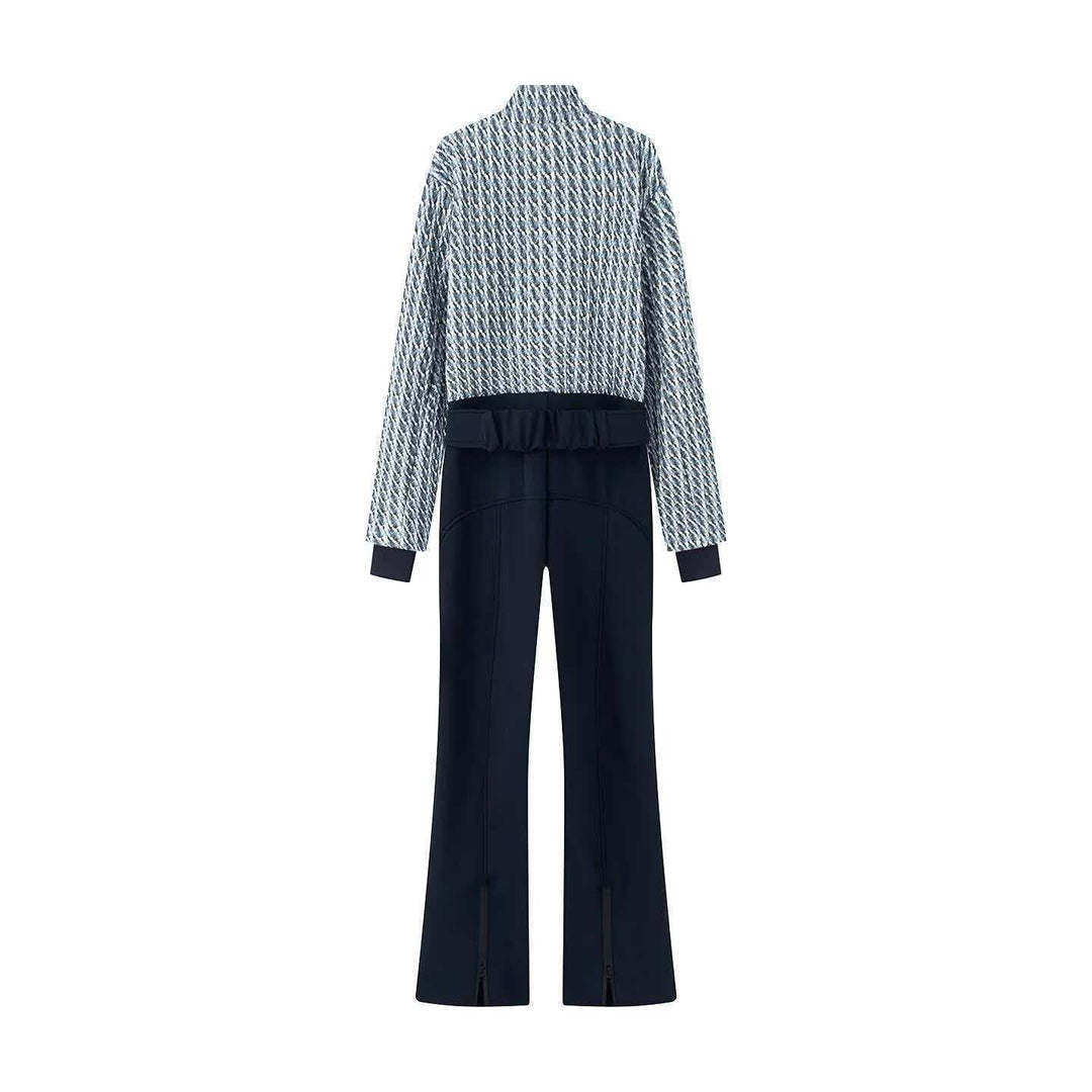 Kvinders sporty jumpsuit sæt med trendy lynlås og elastisk talje Stilla