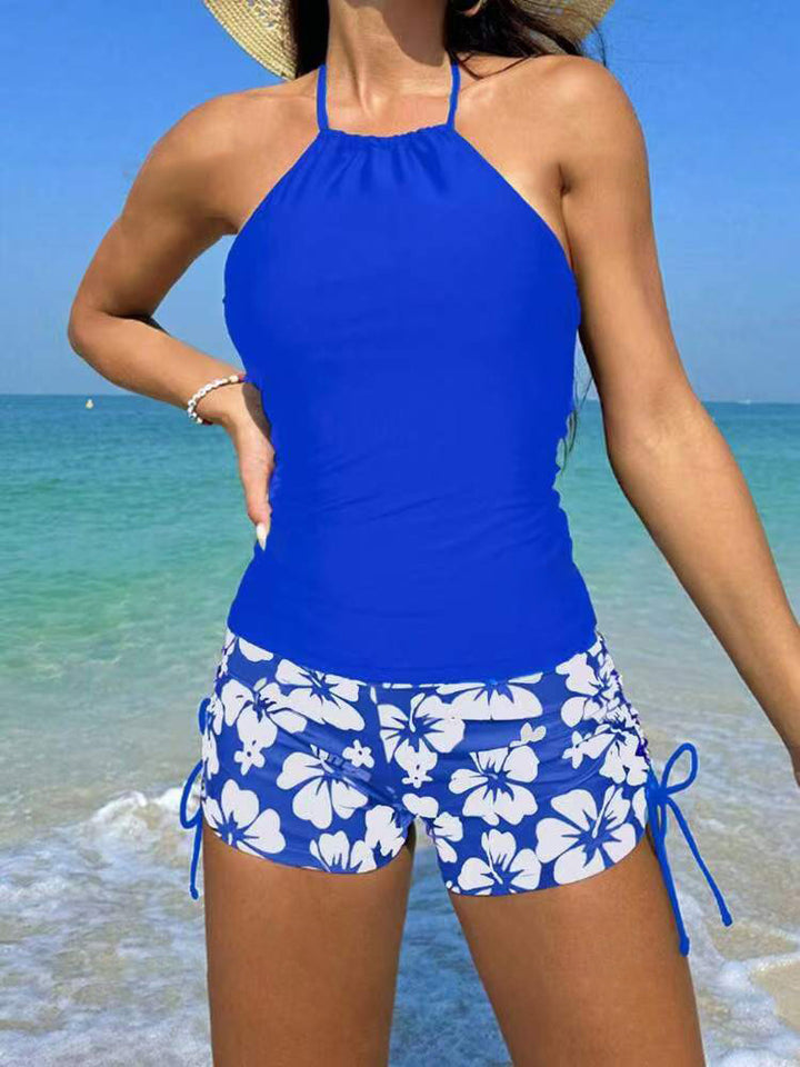 Dame Tankini med justerbare stropper og blomstrede shorts Stilla