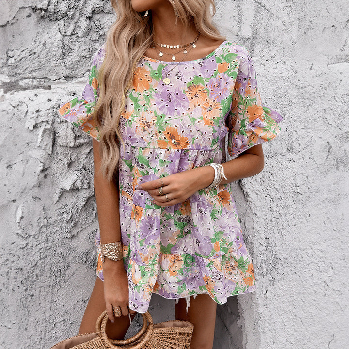 Dame luftig sommerkjole med floralt design Stilla