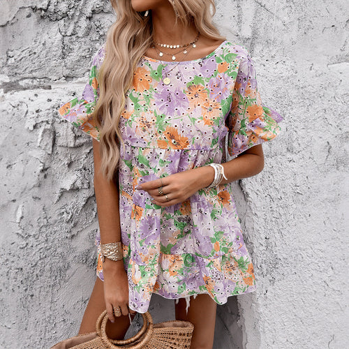 Dame luftig sommerkjole med floralt design Stilla