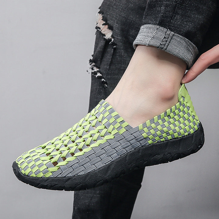 Unisex nan flettede elastiske slippers med let dæmpende sål Skovae