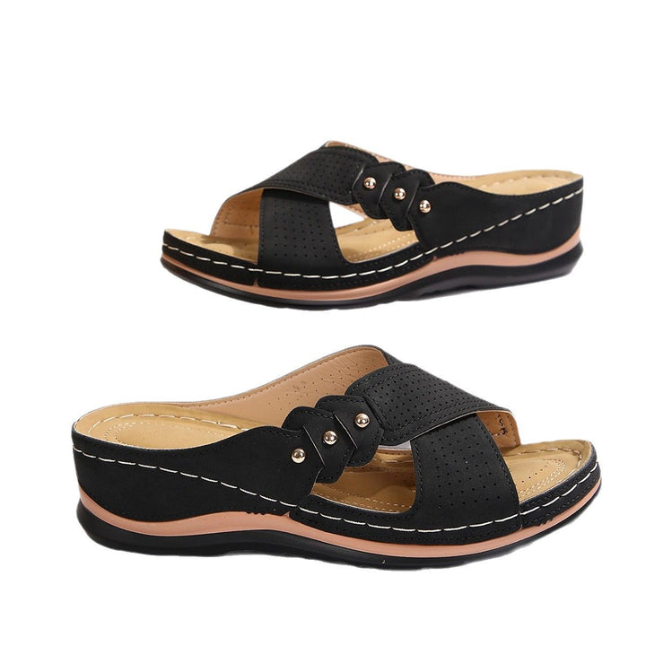 Dame Komfortable Pantofler med fashionable remdesign og ergonomisk fodseng Stilla