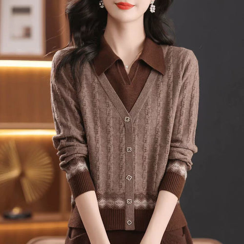 Kvinder elegant cardigan med V-hals Stilla