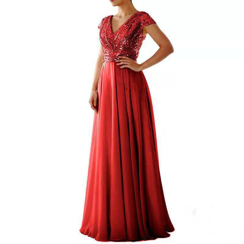 Stilla | Glitrende Pailletter Elegant Chiffon Aftenkjole