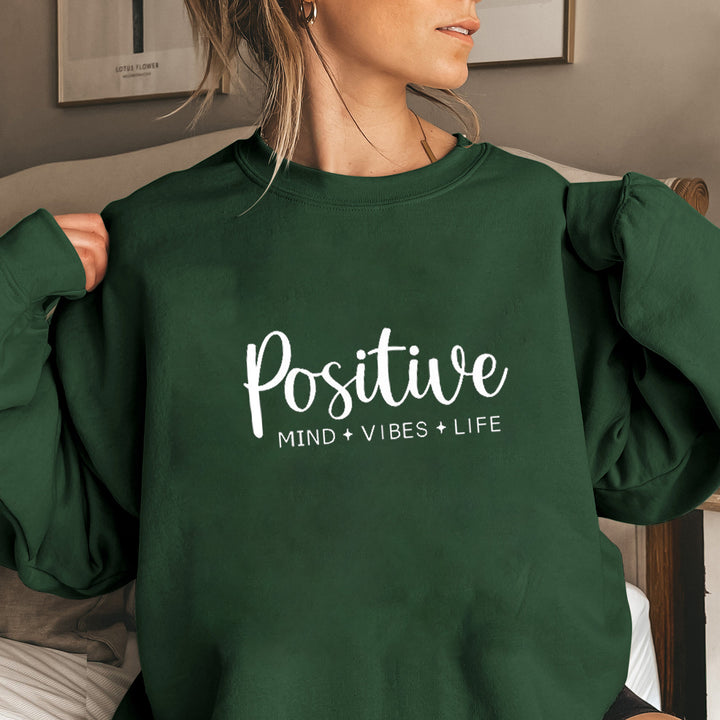 Kvinders sweatshirt med voluminøse ærmer og inspirerende print Stilla