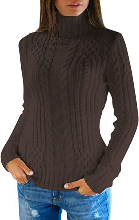 Dame sweater med ståkrave og struktureret strikdesign Stilla