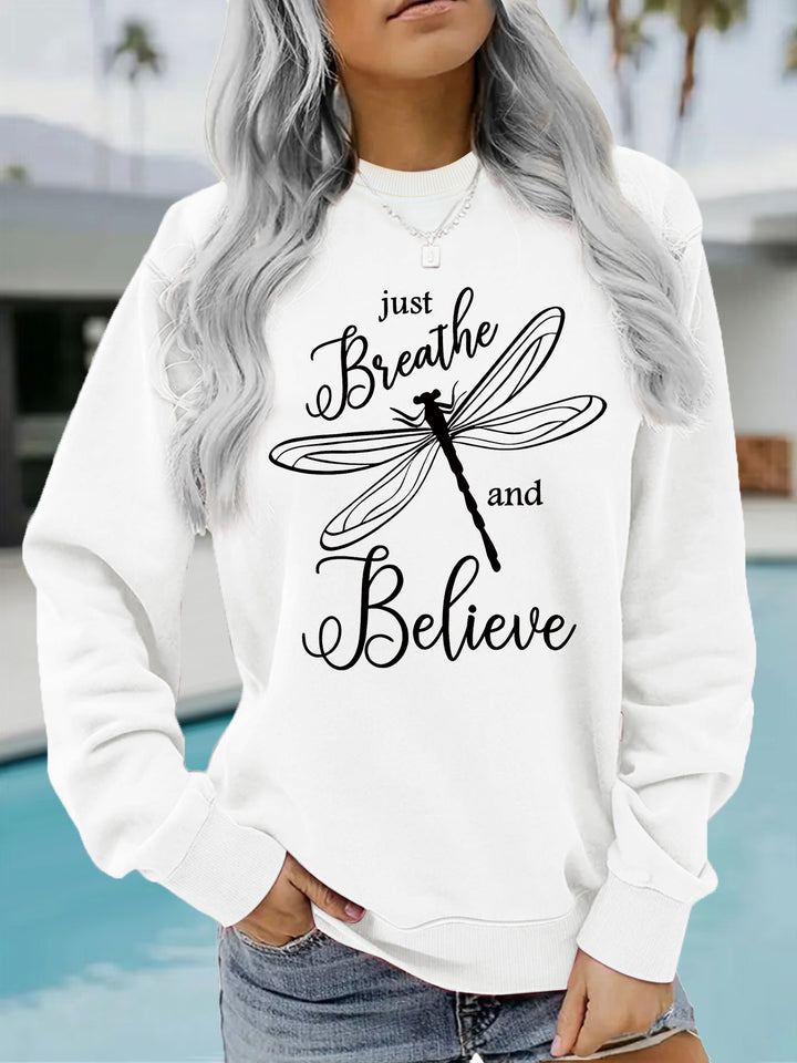 Kvinders sweatshirt med inspirerende drageflyvningsmotiv og afslappet pasform Stilla