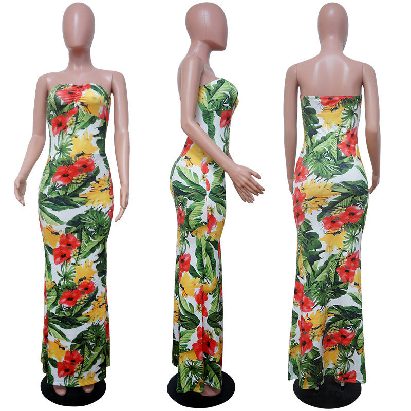 Dame Maxi-kjole med blomsterdesign fra Stilla