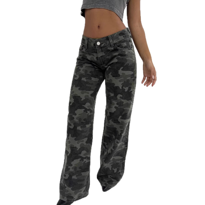 Dame Relaxed Fit Cargobukser med moderigtigt camouflage-mønster Skovae