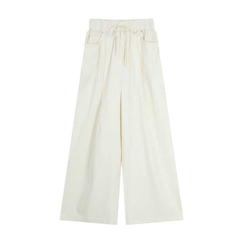 Damer bred High-Waist-joggingbukser med elastisk talje og sidelommer Stilla