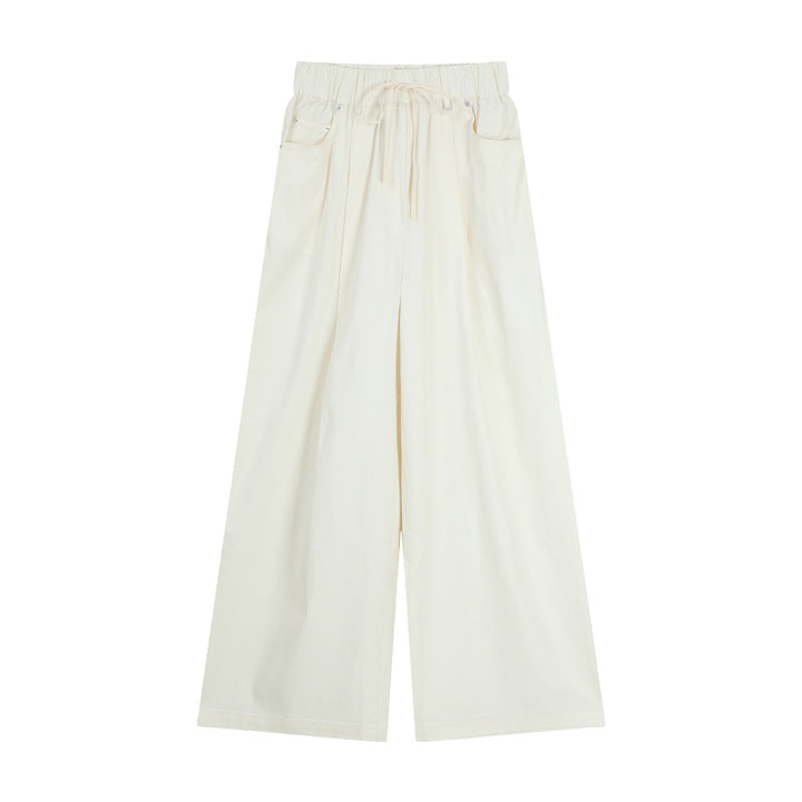 Damer bred High-Waist-joggingbukser med elastisk talje og sidelommer Stilla