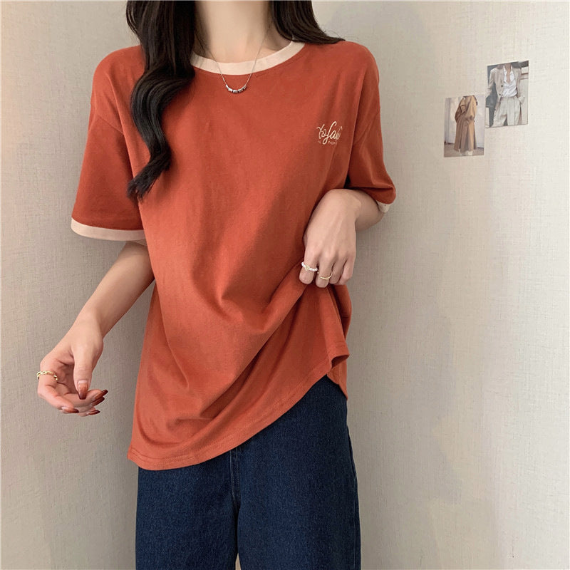 Dame Løs Oversize Grafik T-Shirt med Kontrastdetaljer Stilla