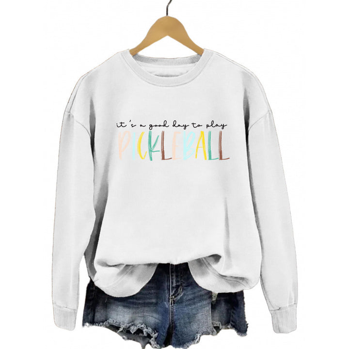 Kvinders afslappet sweatshirt med farverig pickleball print Skovae