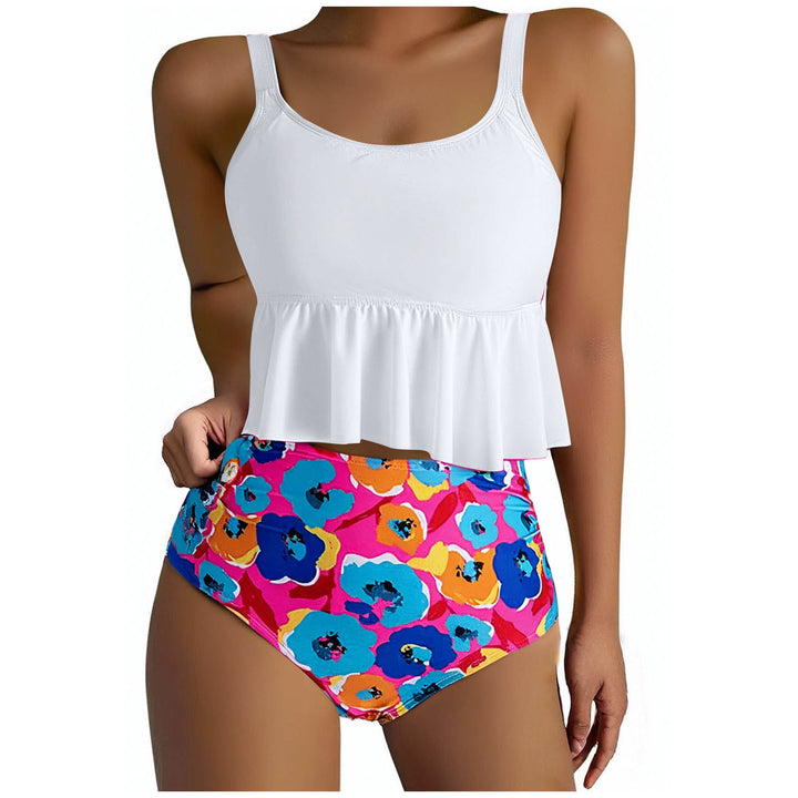 Dame Tankini-sæt med afslappet spidstop og højt skårne shorts Stilla