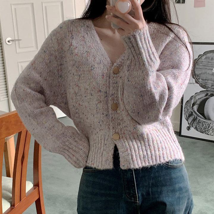 Kvinders Cozy Chunky Strik Cardigan med V-Hals og Knapper Stilla