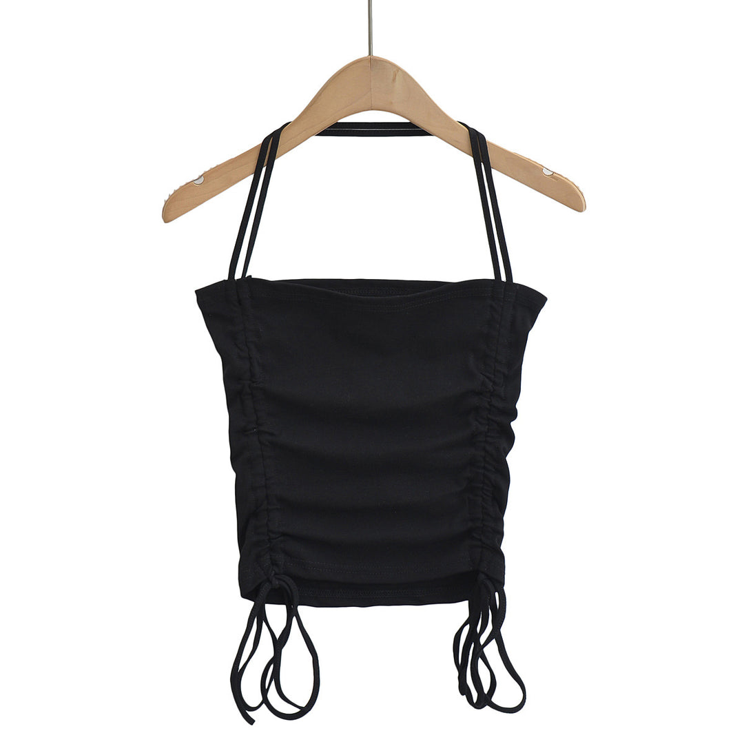 Dame Crop-Top med rynket design og justerbare stropper Stilla