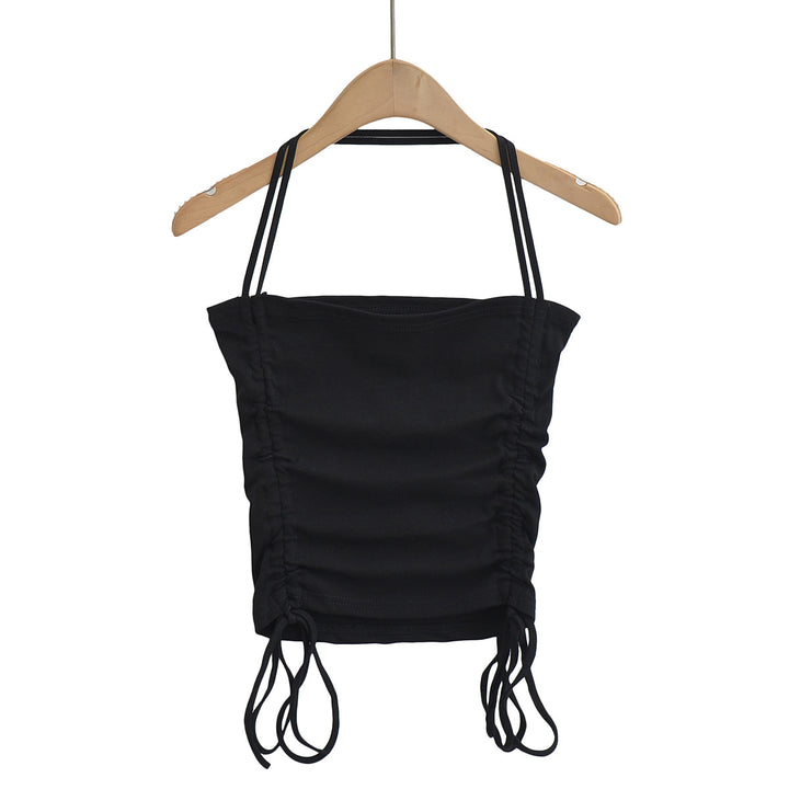 Dame Crop-Top med rynket design og justerbare stropper Stilla