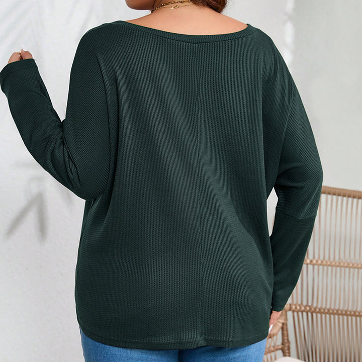 Dame Oversized V-Udskæring Pullover af Vaffelstof Stilla