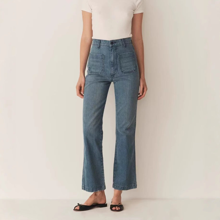 Damejeans med bred ben og høj talje Stilla