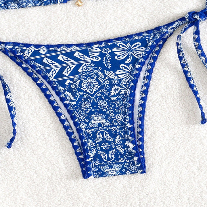 Dame Triangel-Bikini med blomstermønster Skovae