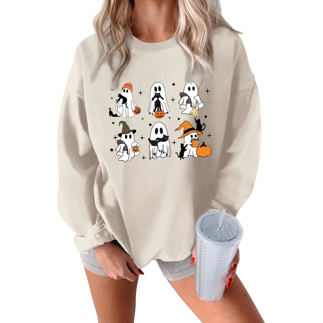 Kvinders sweatshirt med kreativt horror motiv Stilla