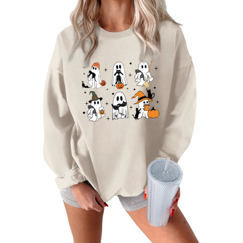 Kvinders sweatshirt med kreativt horror motiv Stilla