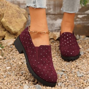 Dame Slip-On sko med funklende rhinestones Stilla