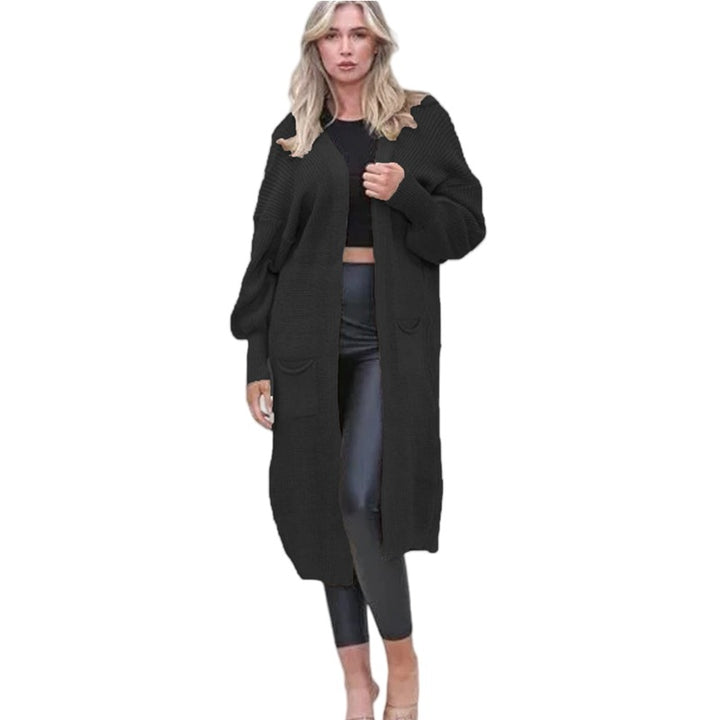 Kvinders Chunky Strik Cardigan med Åbne Lommer og Casual Design Stilla