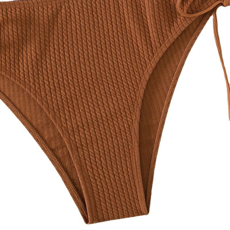 Dame Bikiniset med raffineret bindedesign og højt skåret underdel Skovae