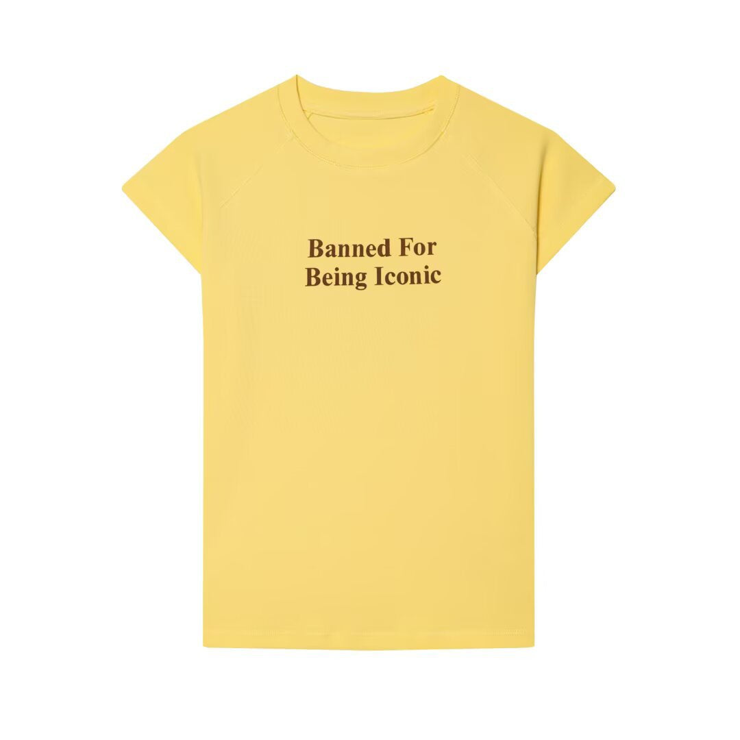 Dame T-shirt med kreativt slogan og løs pasform Skovae
