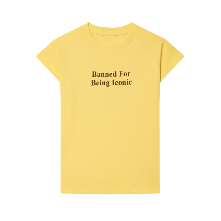 Dame T-shirt med kreativt slogan og løs pasform Skovae