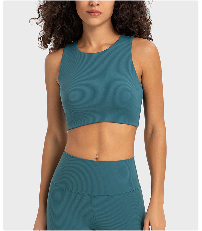 Stilla | Rib Turtleneck Sports Bra Høj Styrke, Stødabsorberende, Øvre Støtte