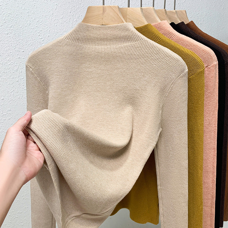 Dame rullekrave sweater i kvalitets ribstrik Stilla