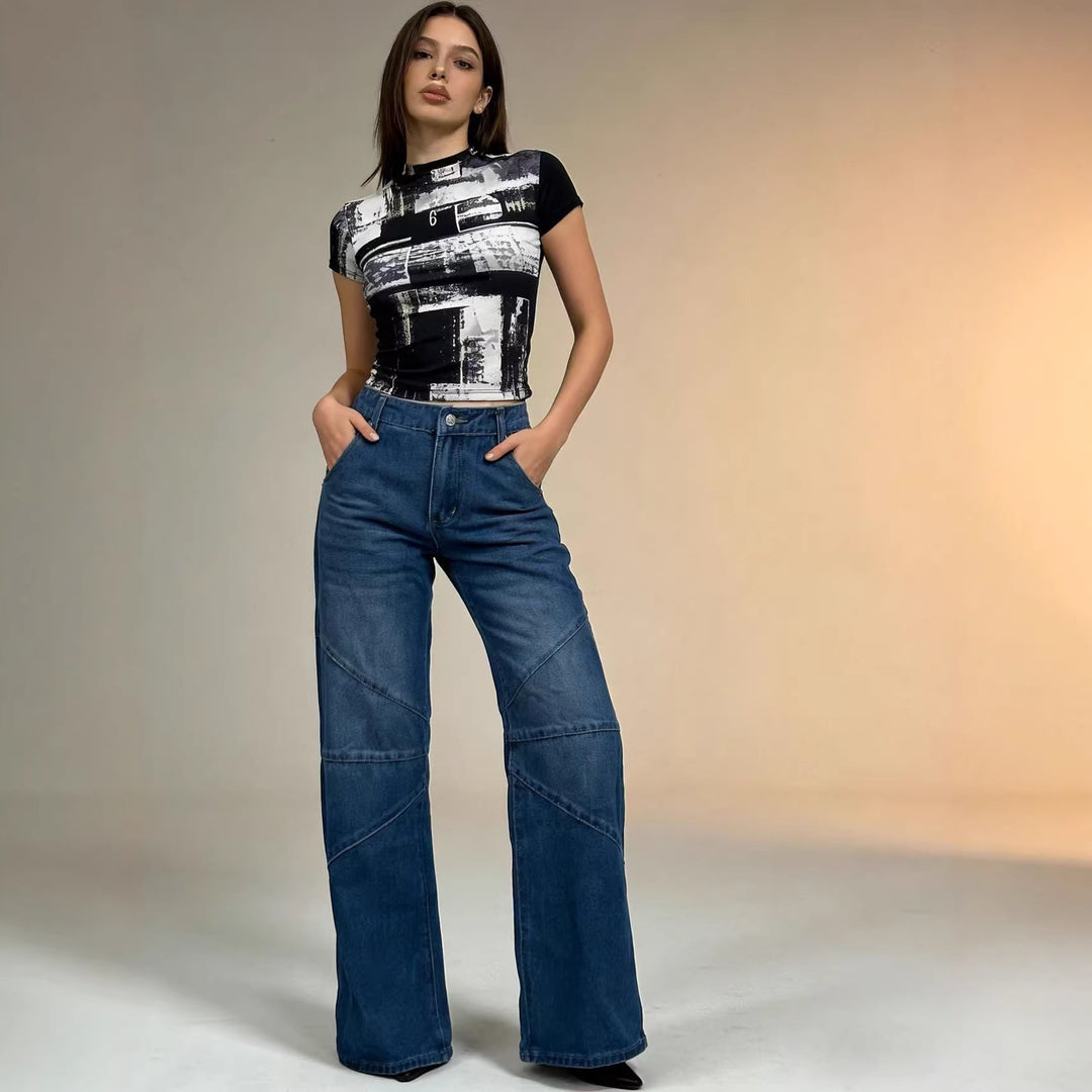 Damer Løst skårede jeans med unikke syningsdetaljer Skovae