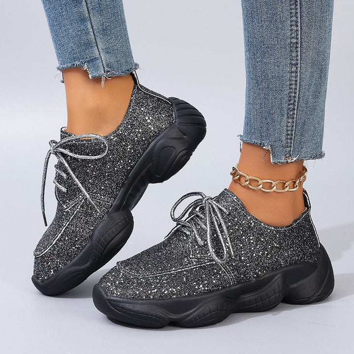 Dame Sporty Glitter Sneakers med skridsikret sål og åndbar forarbejdning Stilla