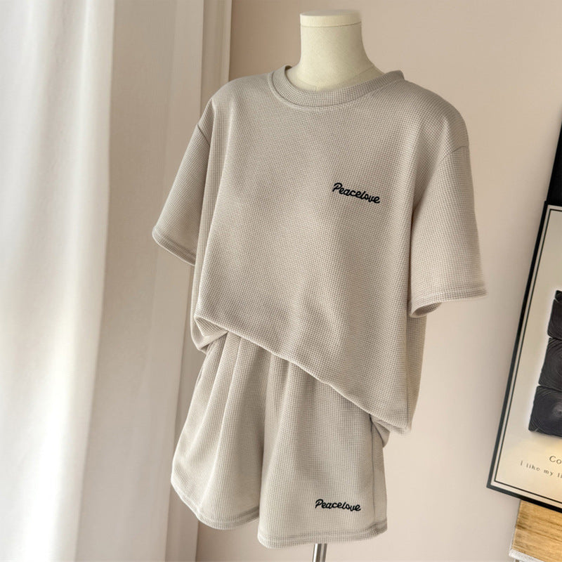 Femme Relaxed Fit Vaffelstrik To-delt Lounge-sæt Stilla