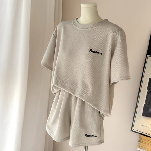 Femme Relaxed Fit Vaffelstrik To-delt Lounge-sæt Stilla