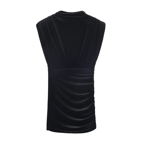 Dame elegant top med indpakningsdesign og luksuriøs drapering Skovae