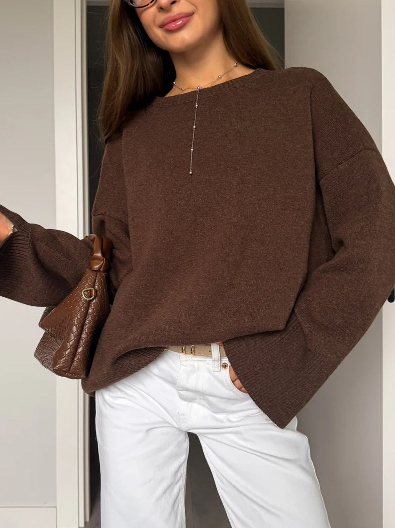Kvindernes bløde oversized sweater med klassiske sømme og løst fit Stilla
