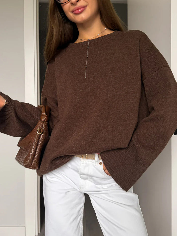 Kvindernes bløde oversized sweater med klassiske sømme og løst fit Stilla