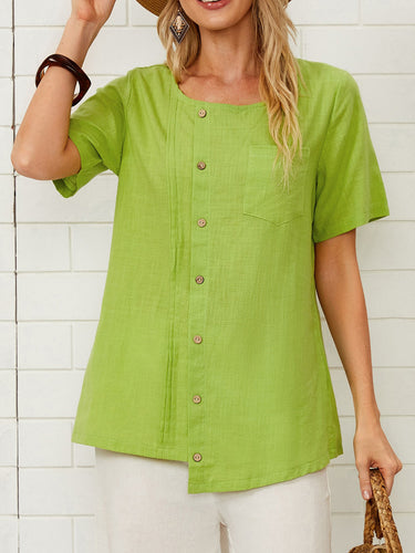 Dame Let Oversized-Skjorte med Knapdetaljer Stilla