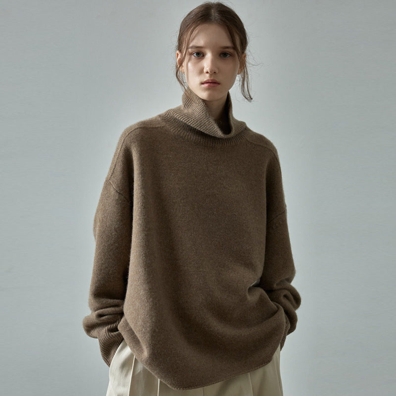 Dame Oversized Rullekravepullover i luksuriøs uldblanding Stilla