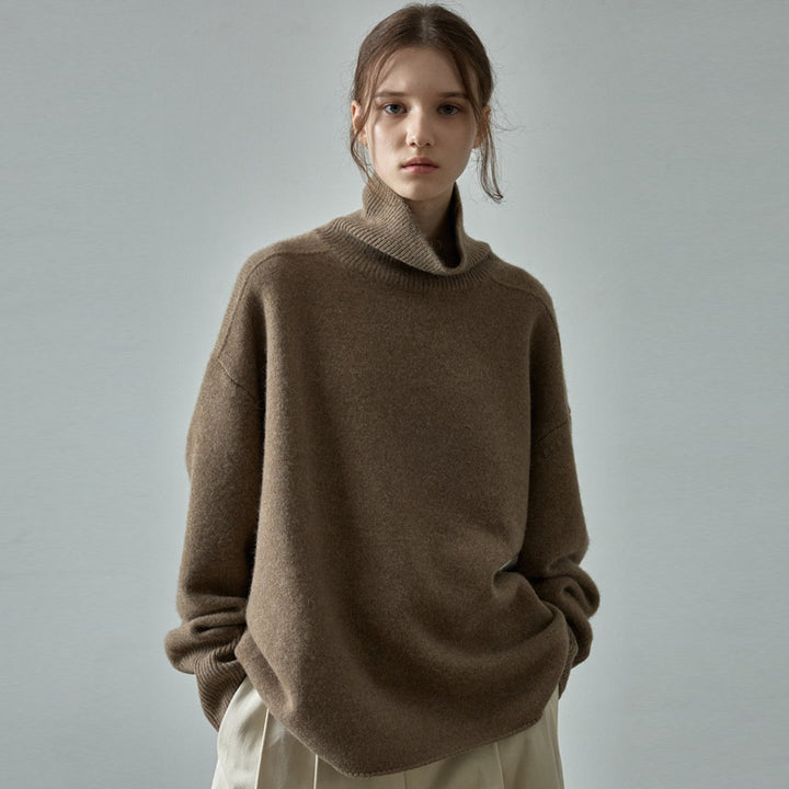 Dame Oversized Rullekravepullover i luksuriøs uldblanding Stilla