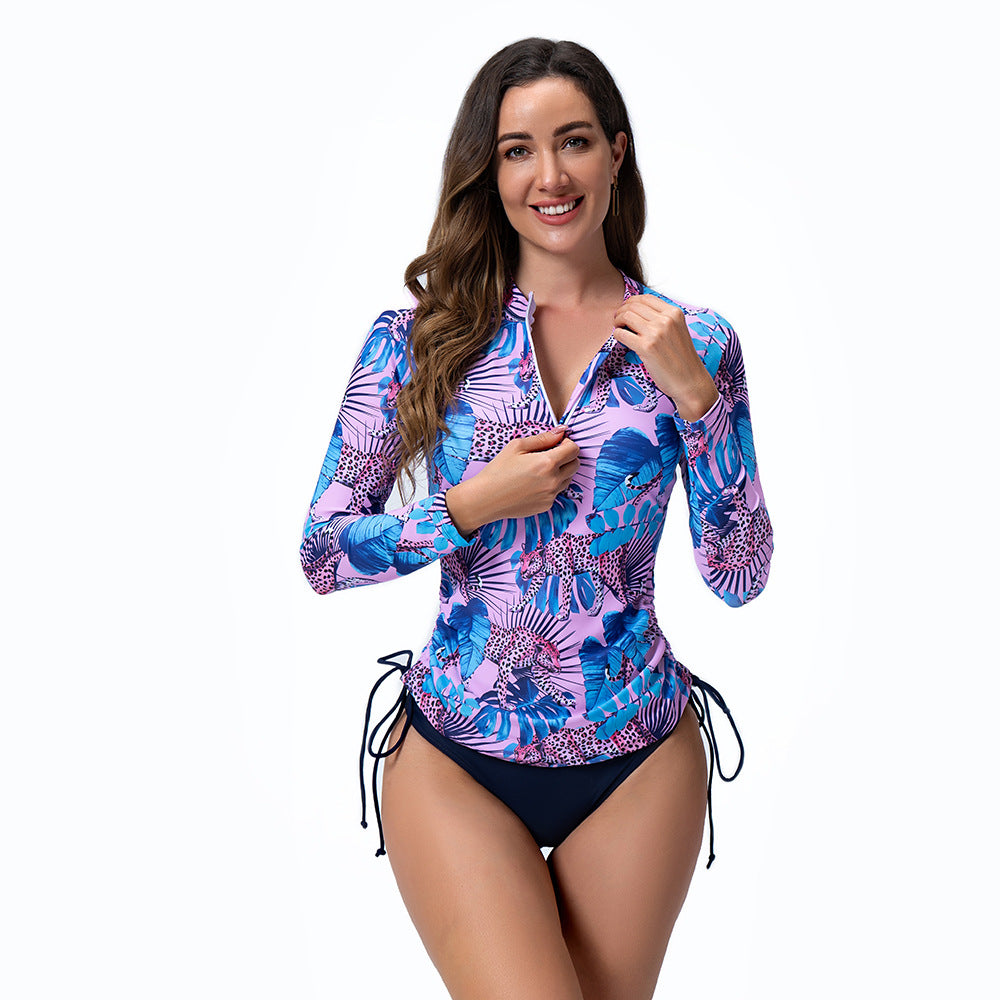 Dame Sporty Langærmet Rashguard med blomstermønster Skovae