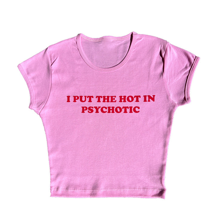 Dame Graphic T-Shirt med kreativ skrift og moderne snit Stilla