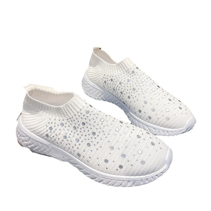 Dame Sneakers med åndbart strikmateriale og fashionable detaljer Stilla